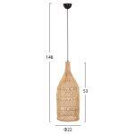 Φωτιστικο Οροφης Theon HM7888 Κρεμαστο Απο Rattan Σε Φυσικο Χρωμα φ22x148υ Εκ. - Image 2