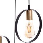 Φωτιστικο Οροφης Κρεμαστο 3-φωτο Krent HM7426.11 Μαυρο-Χρυσο φ23,5x132υεκ. - Image 5