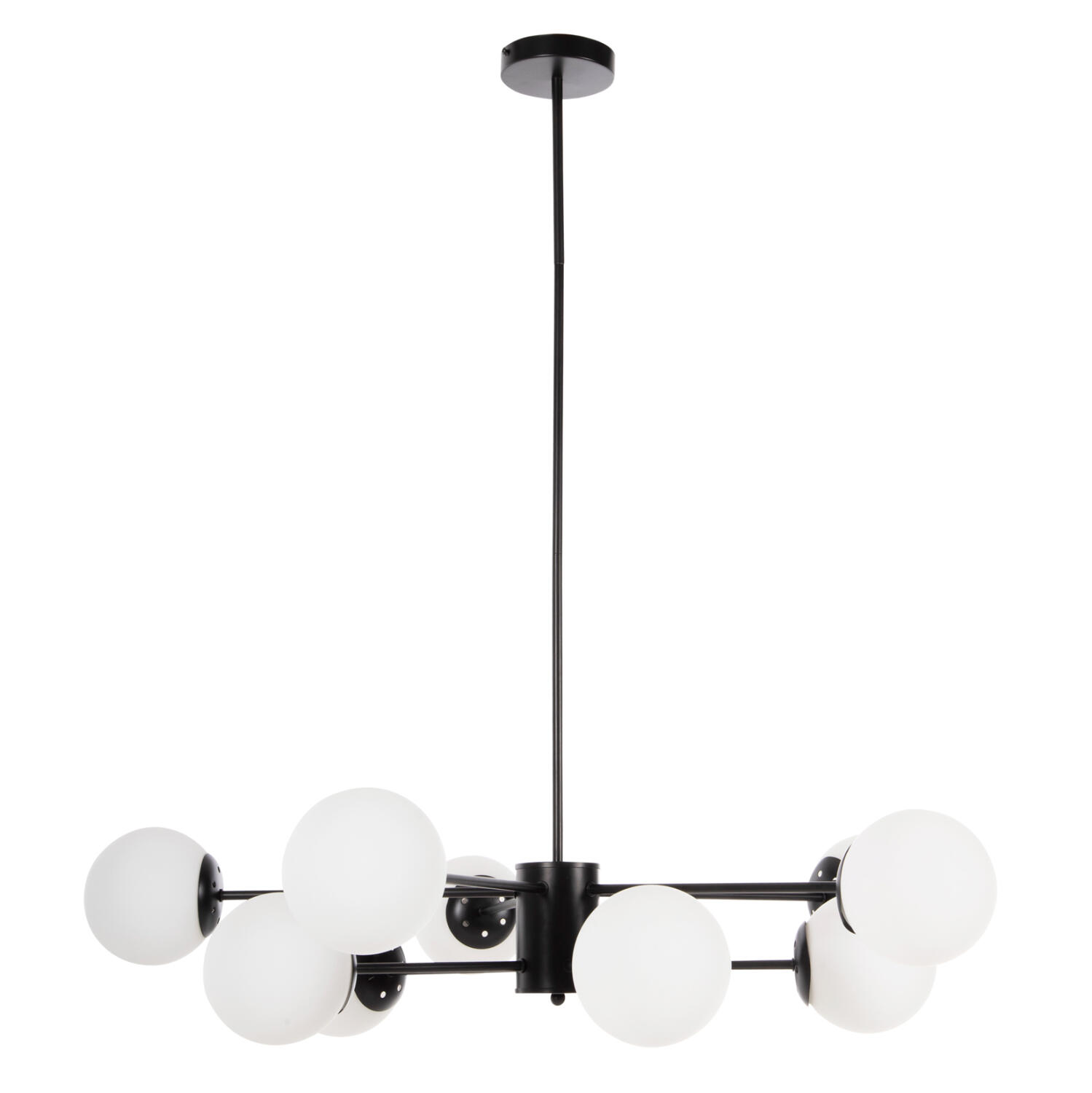 fotistiko-orofis-kremasto-fb94170-mayro- Φωτιστικο Οροφης Κρεμαστο HM4170 Μαυρο Μεταλλο Λευκο Γυαλι φ90x97,5υεκ - Image 1