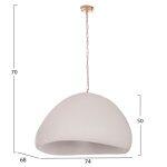 Φωτιστικο Οροφης Κρεμαστο Jaylen HM4703.02XL Fiber Cement Λευκο 74x68x50-70υεκ. - Image 2