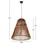 Φωτιστικο Οροφης Κρεμαστο HM7859 Ινες Δεντρου Μπανανας Σε Καφε φ61x61-156yεκ. - Image 2