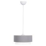 Φωτιστικο Οροφης Κυλινδρικο Kriks HM4706.01 Pvc Σε Λευκο-Γκρι φ30x70υεκ.