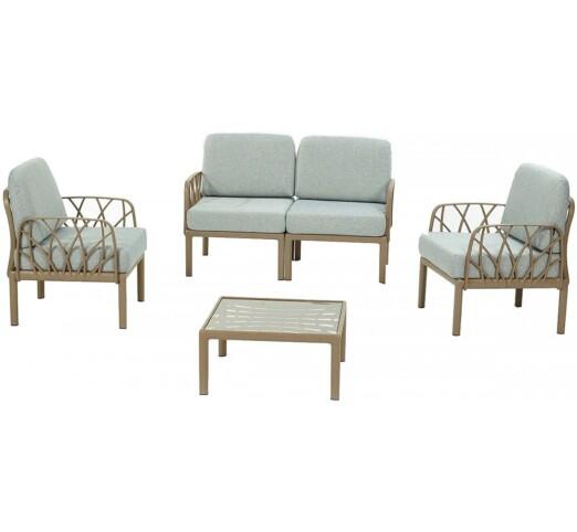 garda-ii-pp-set-4tmch-17886-95193 Garda II σετ 4τμχ Πολυπροπυλενίου Desert coffee/γκρι - Image 1