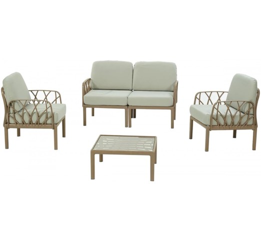 garda-ii-pp-set-4tmch-17886-95197 Garda II σετ 4τμχ Πολυπροπυλενίου Desert coffee/μπεζ - Image 1