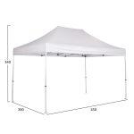 Gazebo Επαγγελματικο Βαρεως Τυπου Cressen HM6306 Πτυσσομενο Αλουμινιου 3x4,5x3,4y - Image 5