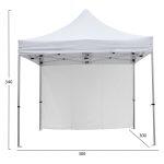 Gazebo Επαγγελματικο Βαρεως Τυπου Cressen HM21097 Πτυσσομενο Αλουμινιου 3x3x3,4yμ - Image 7