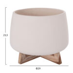 Γλαστρα Ες.χωρου Frello HM4674.02L Λευκο Fiber Cement--Teak Βαση 29x29x23,5υεκ. - Image 2