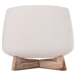 Γλαστρα Ες.χωρου Frello HM4674.02L Λευκο Fiber Cement--Teak Βαση 29x29x23,5υεκ. - Image 3