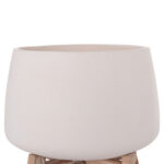 Γλαστρα Ες.χωρου Frello HM4674.02L Λευκο Fiber Cement--Teak Βαση 29x29x23,5υεκ. - Image 4