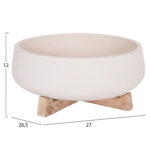 Γλαστρα Ες.χωρου Frello HM4674.02M Λευκο Fiber Cement--Teak Βαση 27x26,5x12υεκ. - Image 2