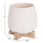 Γλαστρα Ες.χωρου Frello HM4674.02S Λευκο Fiber Cement--Teak Βαση 14,5x14,5x16υεκ. - Image 2
