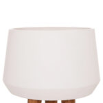 Γλαστρα Εσωτ.χωρου Quan HM4680.02L Fiber Cement Λευκο--Βαση Teak φ38x62υεκ - Image 4