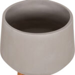 Γλαστρα Εσωτ.χωρου Quan HM4680.03L Fiber Cement Γκρι--Βαση Teak φ38x62υεκ - Image 8