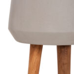 Γλαστρα Εσωτ.χωρου Quan HM4680.03L Fiber Cement Γκρι--Βαση Teak φ38x62υεκ - Image 9