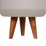 Γλαστρα Εσωτ.χωρου Quan HM4680.03S Fiber Cement Γκρι--Βαση Teak φ37x36υεκ - Image 5