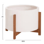 Γλαστρα/Κασπο Εσωτ.χωρου Hoff HM4682.02L Fiber Cement Λευκο-Teak Βαση φ50x35υεκ - Image 2