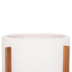 Γλαστρα/Κασπο Εσωτ.χωρου Hoff HM4682.02L Fiber Cement Λευκο-Teak Βαση φ50x35υεκ - Image 5
