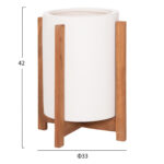 Γλαστρα/Κασπο Εσωτ.χωρου Hoff HM4682.02S Fiber Cement Λευκο-Teak Βαση φ33x42υεκ - Image 2