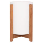 Γλαστρα/Κασπο Εσωτ.χωρου Hoff HM4682.02S Fiber Cement Λευκο-Teak Βαση φ33x42υεκ - Image 3