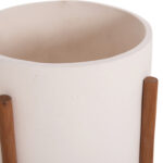 Γλαστρα Εσωτ.χωρου Rentil HM4684.02L Fiber Cement Χρωμα Λευκο--Βαση Teak φ27x66υεκ - Image 8