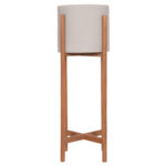 Γλαστρα Εσωτ.χωρου Rentil HM4684.03L Fiber Cement Χρωμα Γκρι--Βαση Teak φ27x66υ - Image 3