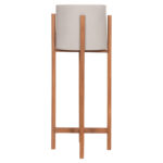 Γλαστρα Εσωτ.χωρου Rentil HM4684.03L Fiber Cement Χρωμα Γκρι--Βαση Teak φ27x66υ - Image 6