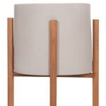 Γλαστρα Εσωτ.χωρου Rentil HM4684.03L Fiber Cement Χρωμα Γκρι--Βαση Teak φ27x66υ - Image 10
