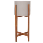 Γλαστρα Εσωτ.χωρου Rentil HM4684.03S Fiber Cement Χρωμα Γκρι--Βαση Teak φ27x56υ - Image 3