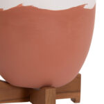 Γλαστρες Σετ 2τμχ Seon HM4686.08 Terracotta Σε Λευκο & Τερακοτα--Teak Βαση - Image 10