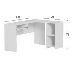 Γωνιακο Γραφειο Shig HM2135.03 MDF Σε Λευκο 140x120x75υεκ - Image 2
