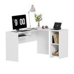 Γωνιακο Γραφειο Shig HM2135.03 MDF Σε Λευκο 140x120x75υεκ