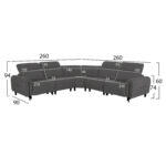 Γωνιακος Καναπες Με Recline Oracle HM3290.01 Γκρι Υφασμα 260x260x90(κάθισμα)x94υεκ. - Image 3