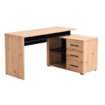 Γραφειο Arhimed Artisan Oak-Μαυρο 138x102x75εκ
