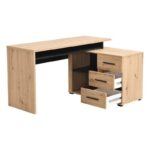Γραφειο Arhimed Artisan Oak-Μαυρο 138x102x75εκ - Image 3