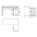 Γραφειο Arhimed Grey Oak-Μαυρο 138x102x75εκ - Image 5