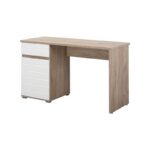 Γραφειο Elan Grey Oak/Λευκη Λακα 130x50x75,5εκ