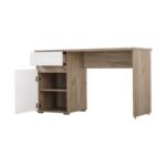 Γραφειο Elan Grey Oak/Λευκη Λακα 130x50x75,5εκ - Image 4