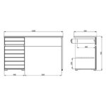 Γραφειο Elan Grey Oak/Λευκη Λακα 130x50x75,5εκ - Image 5