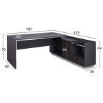 Γραφειο Επαγγελματικο Δεξια Γωνια Rosewood HM2086R 180x170x76υ Εκ. - Image 2
