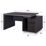 Γραφειο Επαγγελματικο Με Δεξιο Ντουλαπι Rosewood HM2113R 180x80x76υ Εκ. - Image 2