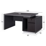 Γραφειο Επαγγελματικο Με Δεξιο Ντουλαπι Rosewood HM2087R 160x80x76υ Εκ. - Image 7