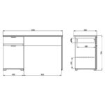 Γραφειο Jan Sonoma/Λευκο 130x50x75,5εκ - Image 5