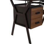 Γραφειο Vitino HM2130.03 Μελαμινη-Μεταλλο Σε Καρυδι-Γκρι 120x60x76εκ. - Image 9