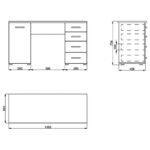 Γραφειο Liber Sonoma 135x50x75,5εκ - Image 5