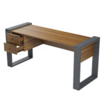 Γραφειο Με 2 Συρταρια Tontel HM2157.03 Μελαμινη Καρυδι--Γκρι Ποδια 160x60x73υεκ - Image 6