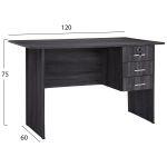 Γραφειο Με 3 Συρταρια Hayden HM2268.01 Μελαμινη Σε Ανθρακι Χρωμα 120x60x75υεκ - Image 2