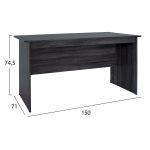 Γραφειο Μελαμινης Hayden 150x71x74,5 HM2284.01 Σε Ανθρακι Χρωμα - Image 2