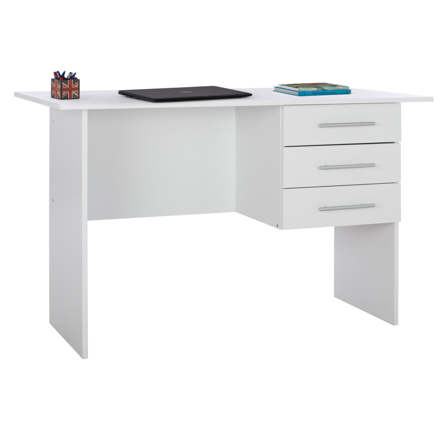 grafeio-melaminis-fb9202905-me-3-syrtari Γραφειο Μελαμινης Ensley HM2029.05 Με 3 Συρταρια Λευκο 120x60x76 Εκ. - Image 1