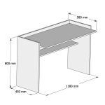 Γραφειο Μελαμινης Γκρι Λευκο Classiker HM9227.13 118x58x80υεκ. - Image 2