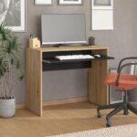 Γραφειο Paris Artisan Oak-Μαυρο 90x45x74εκ Prs - Image 2